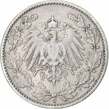 Germany, Wilhelm II, 1/2 Mark, 1907, Hamburg, Silver, VF(30-35)