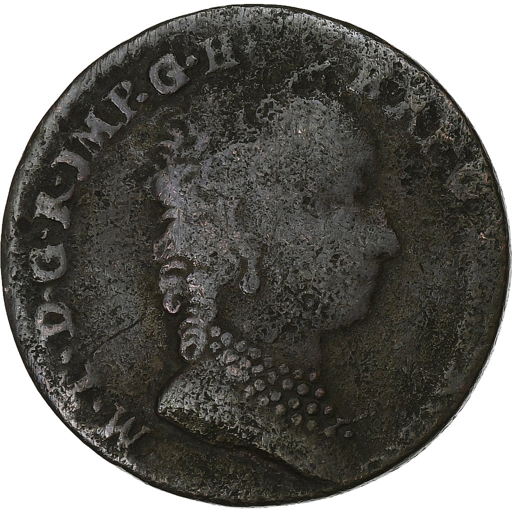 NIDERLANDY AUSTRIACKIE, Maria Theresa, Liard, 1750, Bruges, Miedź, VF(20-25)