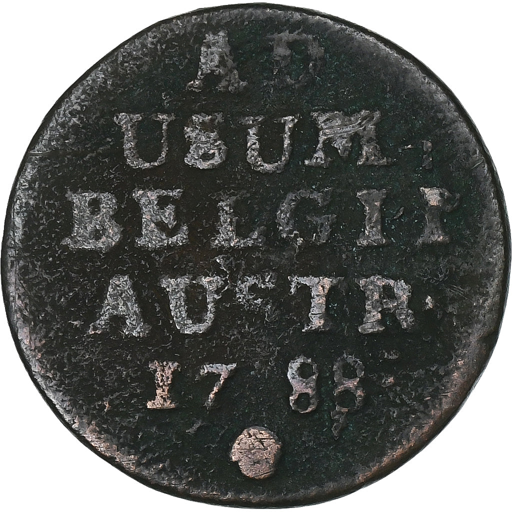Austrian Netherlands, Joseph II, Liard, 1788, Brussels, Copper, VF(20-25)