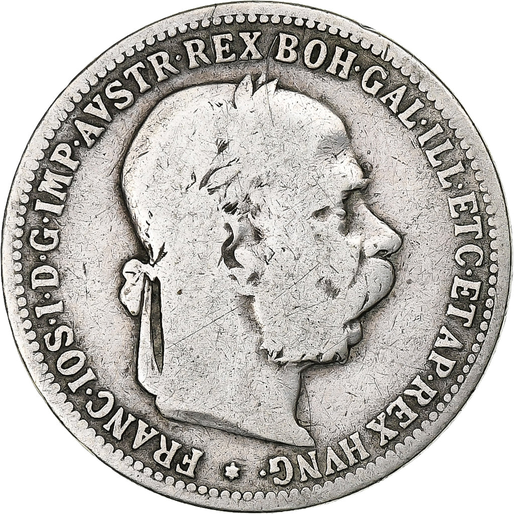 Austria, Franz Joseph I, Corona, 1893, Vienna, Silver, VF(20-25)