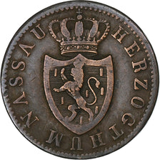 Duchy of Nassau, Adolph, Kreuzer, 1848, Wiesbaden, Copper, VF(20-25)