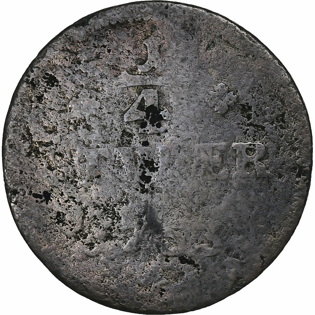 Landy niemieckie, Karl Wilhelm Friedrich, 1/4 Stüber, 1753, Miedź, VG(8-10)