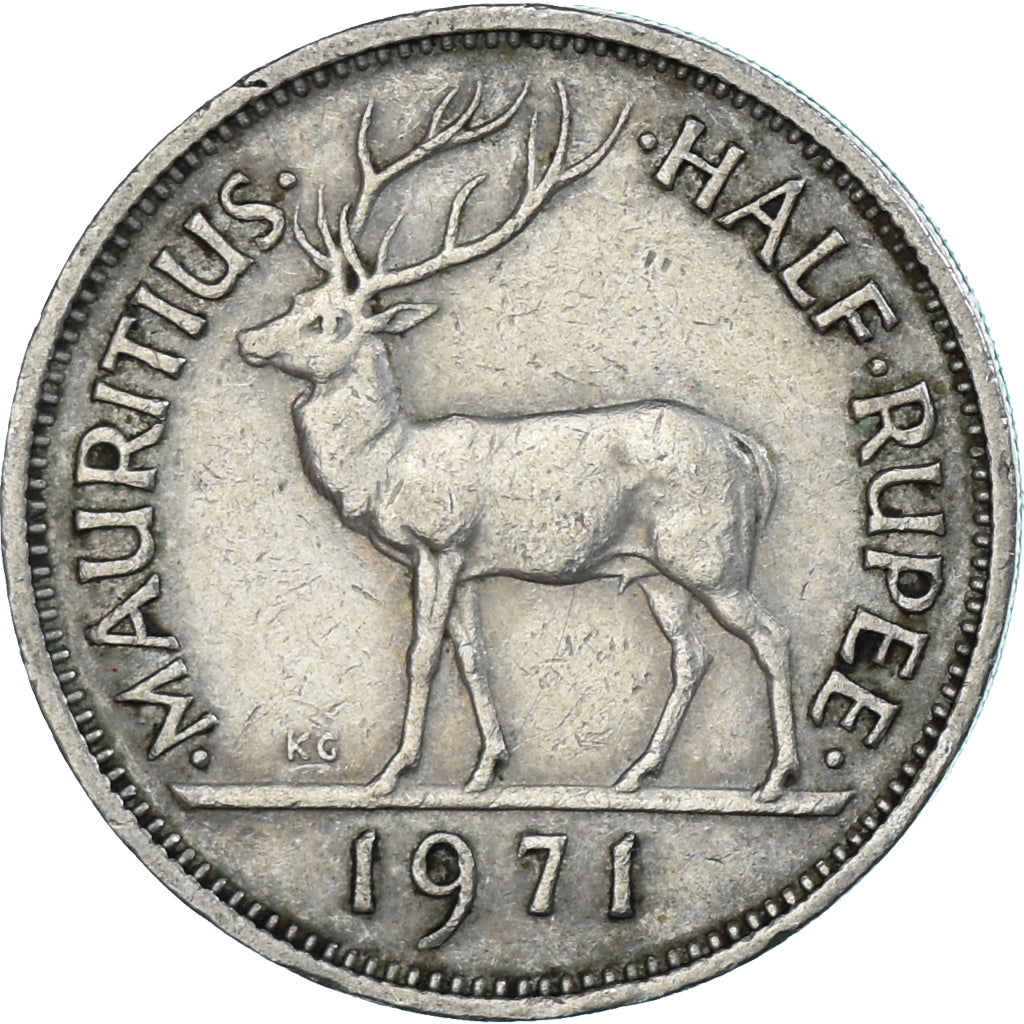 Monnaie, Maurice, 1/2 Rupee, 1971