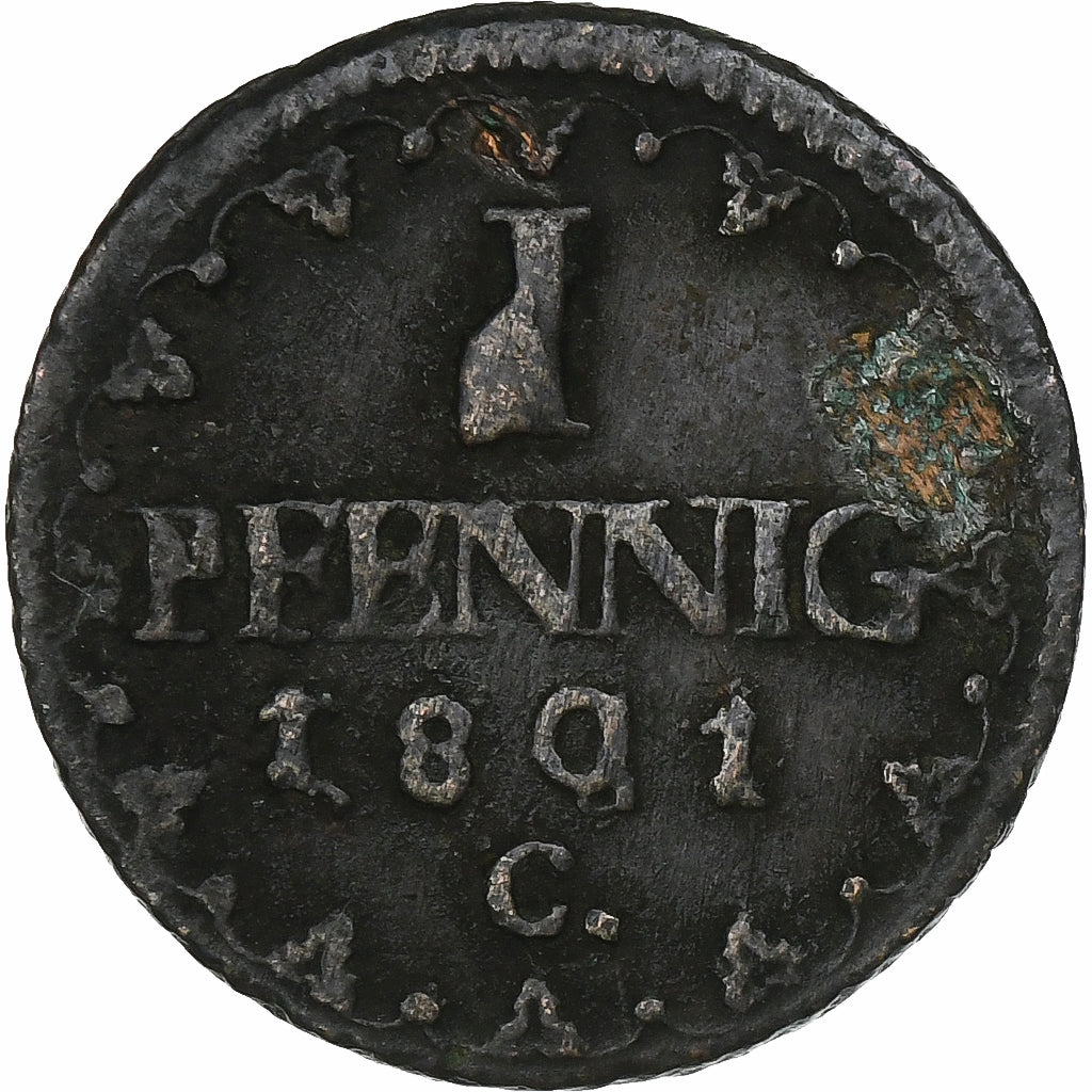Electorate of Saxony, Friedrich August III, Pfennig, 1801, Kupfer, S+
