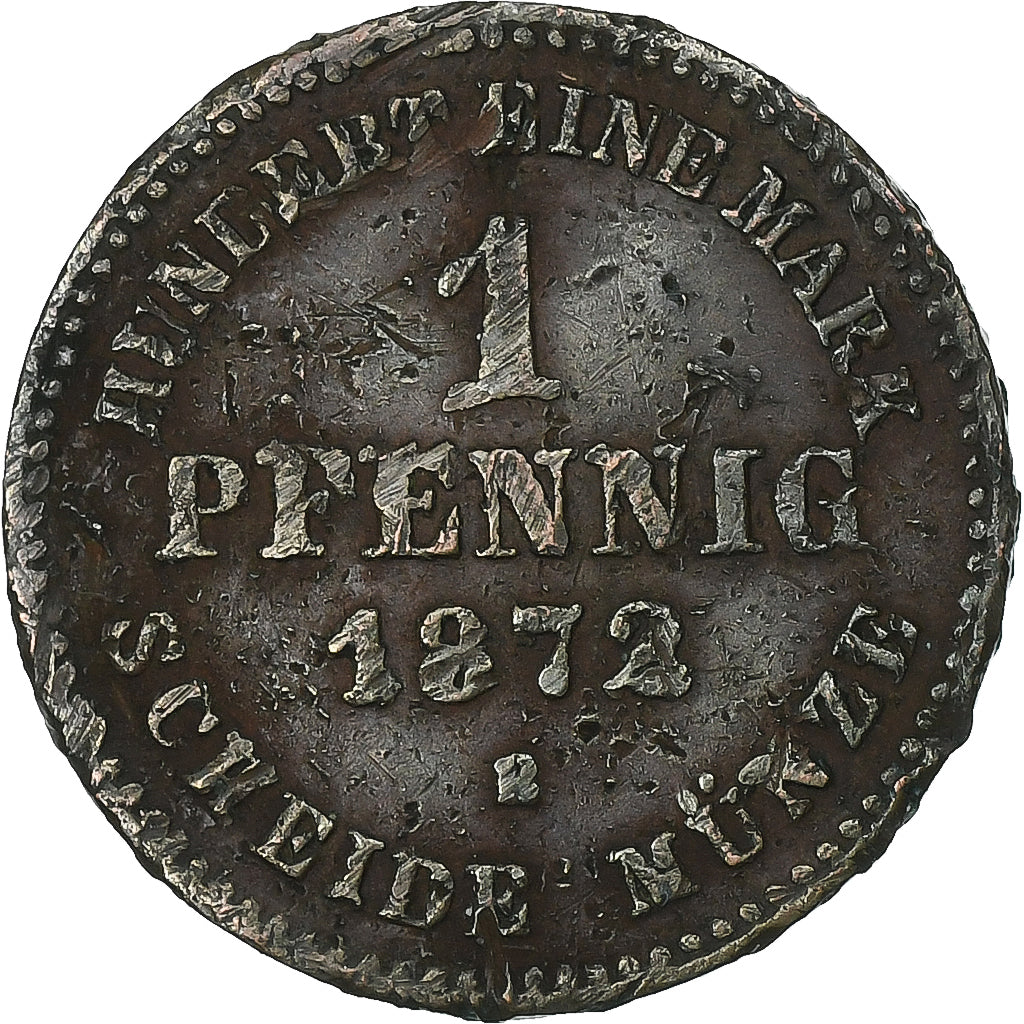 Grand Duchy of Mecklenburg-Schwerin, Friedrich Franz II, Pfennig, 1872, Dresden