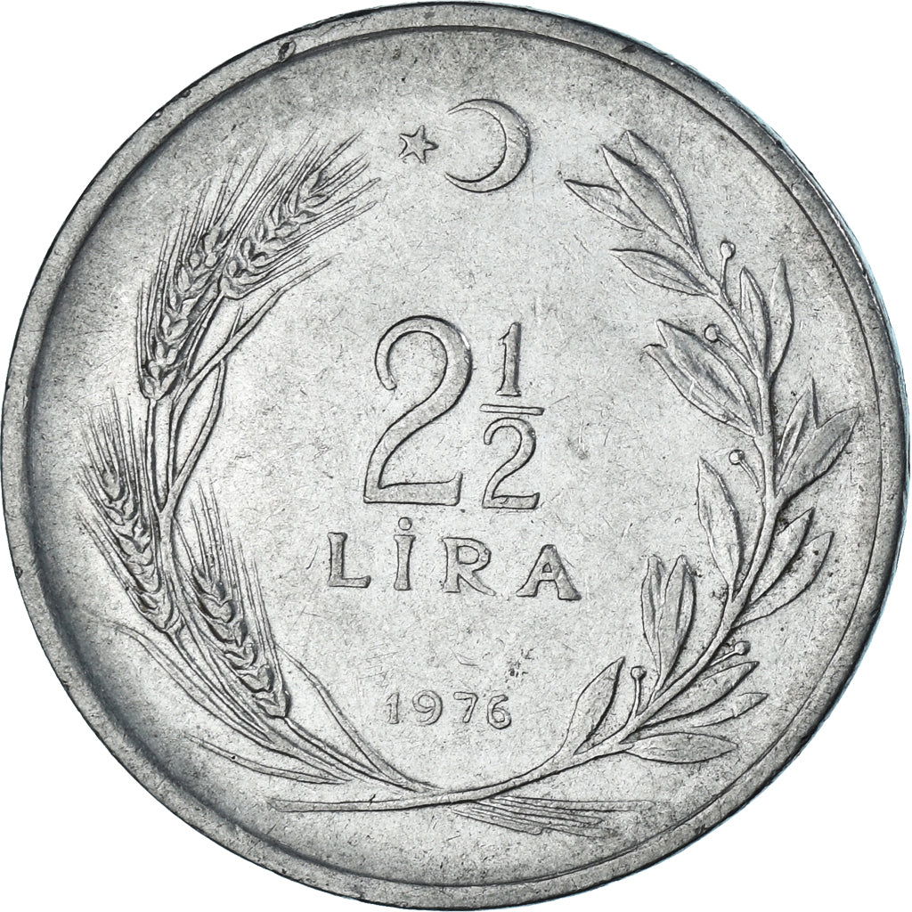 Coin, Turkey, 2-1/2 Lira, 1976
