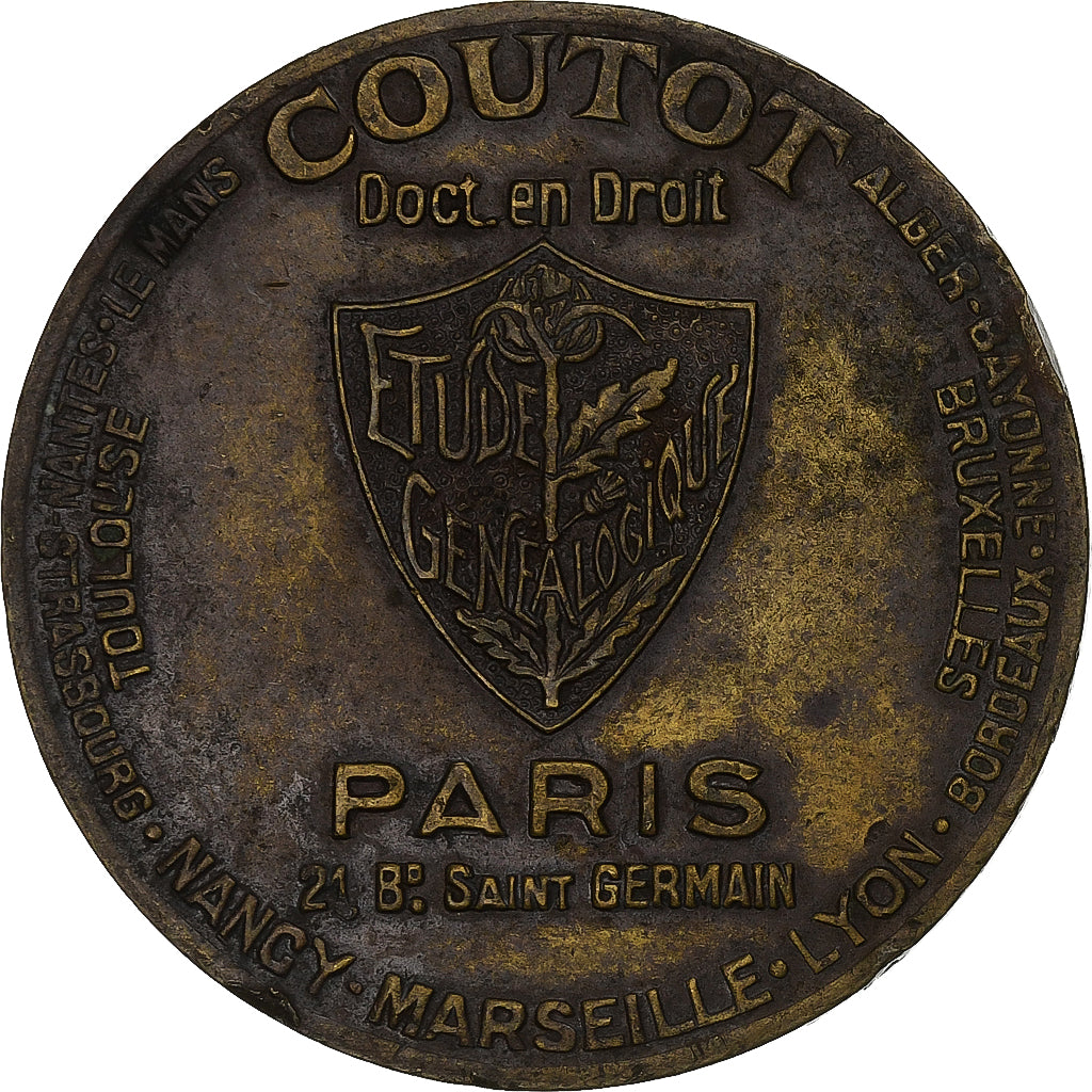 France, Jeton, Calendrier 1933 - Coutot, 1933, Laiton, TTB, Thévenon