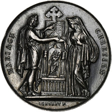 France, Medal, Mariage Chrétien, 1885, Silver, Pingret, MS(60-62)