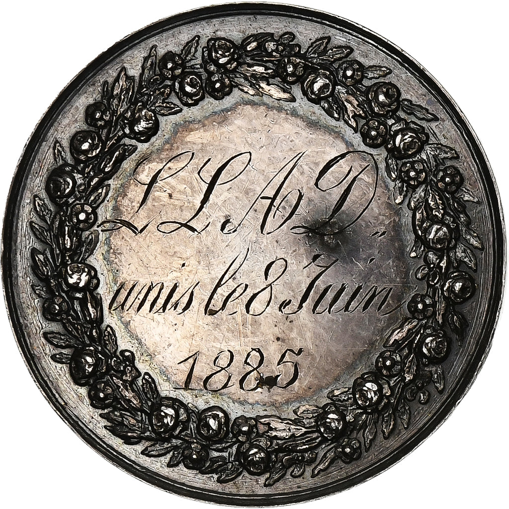 France, Medal, Mariage Chrétien, 1885, Silver, Pingret, MS(60-62)