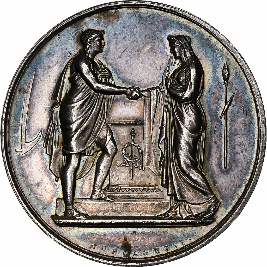 Francia, medaglia, Médaille de mariage, 1865, Argento, Montagny, SPL