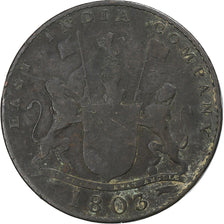 British India, 10 Cash, 1803, Madras, Copper, VF(20-25)