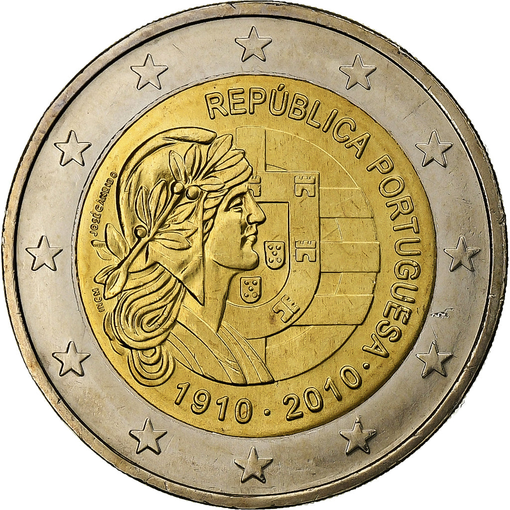 Portugal, 2 Euro, Portuguese Republic, 2010, Lisbon, Bimetálico, SC