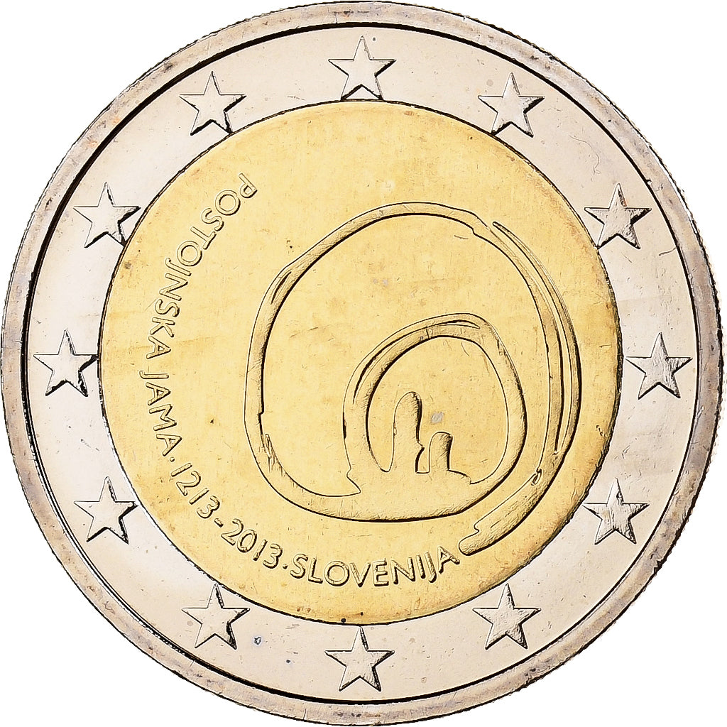 Eslovenia, 2 Euro, Postojna Cave, 2013, Kremnica, Bimetálico, SC