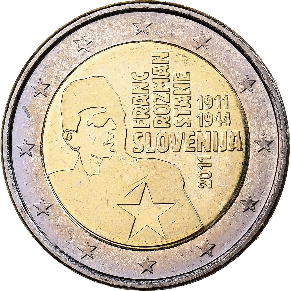 Slovenië, 2 Euro, Franc Rozman - Stane, 2011, Vantaa, Bi-Metallic, UNC-