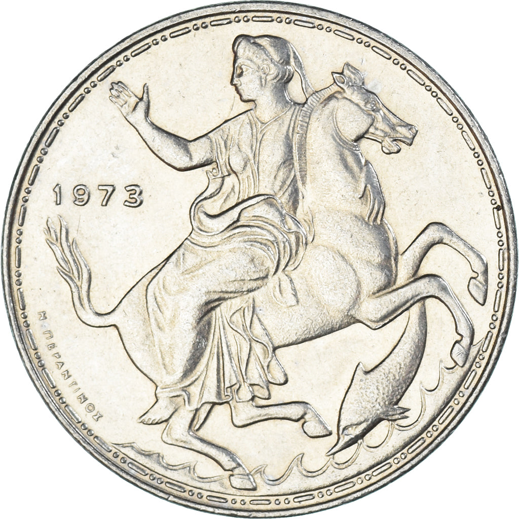 Münze, Griechenland, 20 Drachmai, 1973