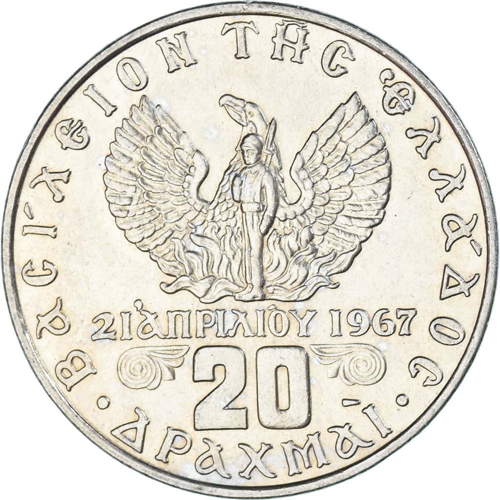 Münze, Griechenland, 20 Drachmai, 1973