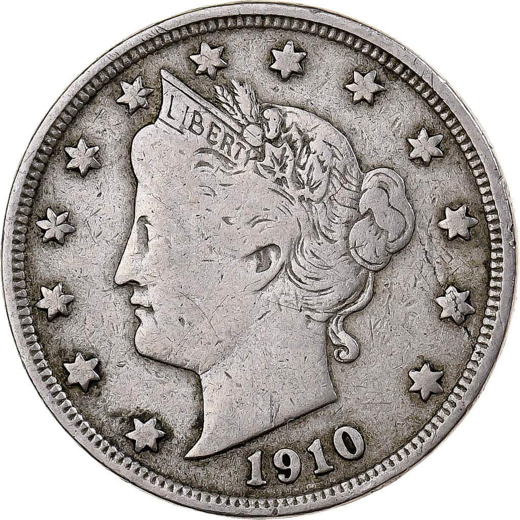 United States, 5 Cents, Liberty, 1910, Philadelphia, Copper-nickel, VF(20-25)