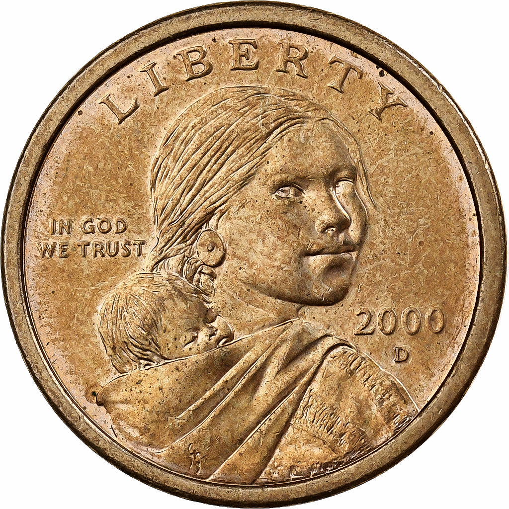 United States, Sacagawea Dollar, 2000, Denver, Manganese Brass clad copper