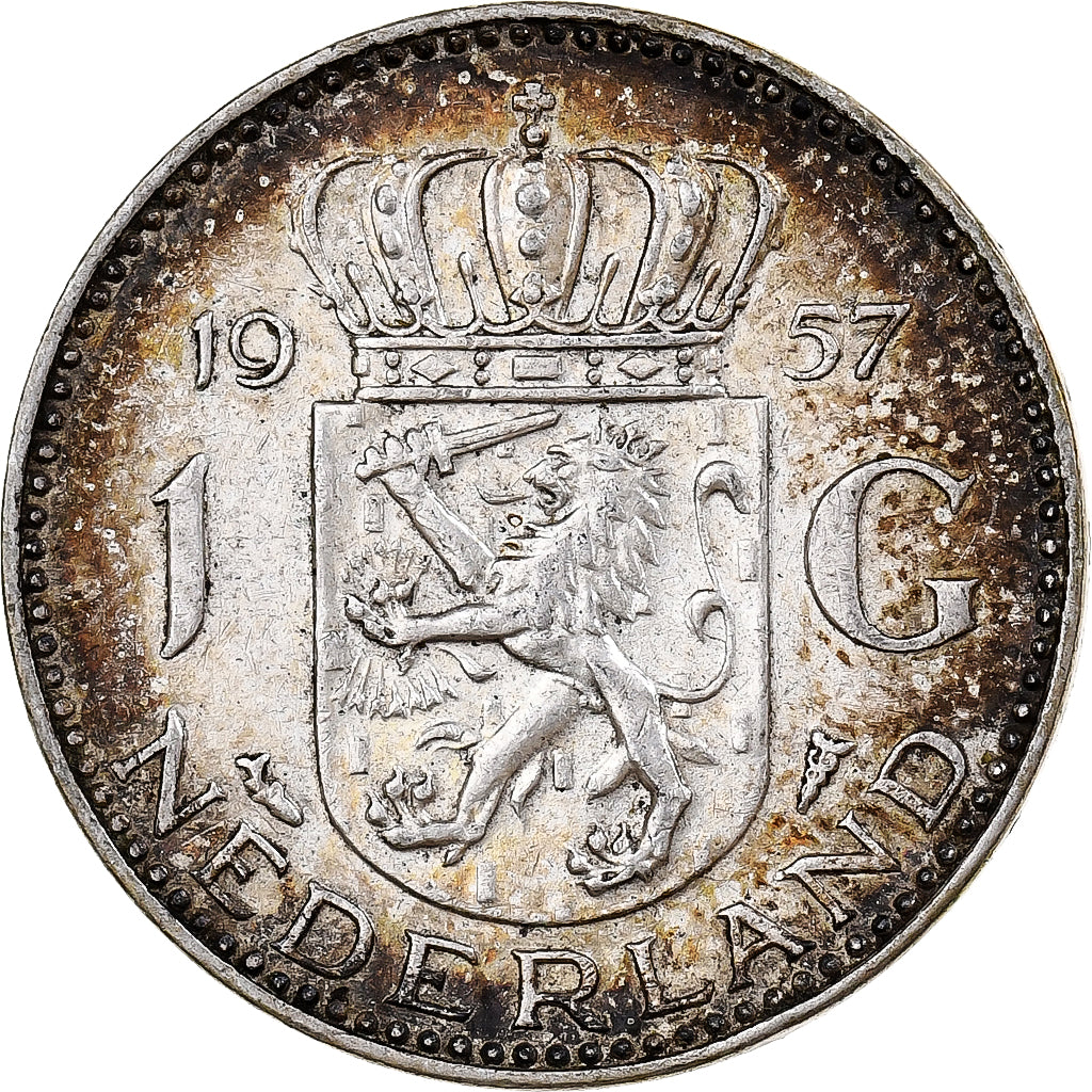 Paesi Bassi, Juliana, Gulden, 1957, Utrecht, Argento, BB