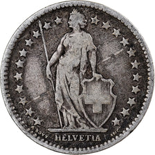 Switzerland, 2 Francs, Helvetia, 1875, Bern, Silver, VF(30-35)