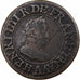 France, Henri IV, Double Tournois, 1609, Paris, Copper, VF(30-35)