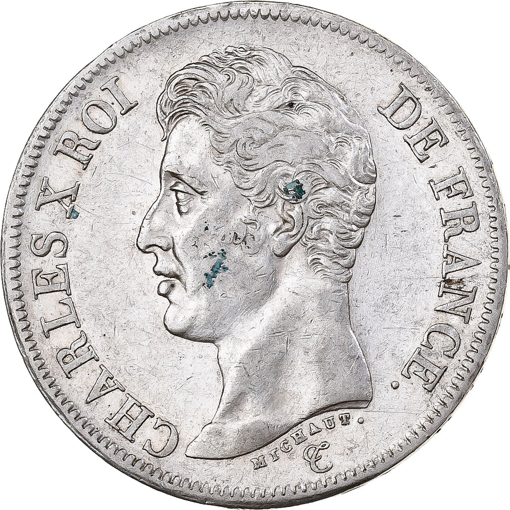 Francia, Charles X, 5 Francs, 1826, La Rochelle, Argento, BB+, Gadoury:643