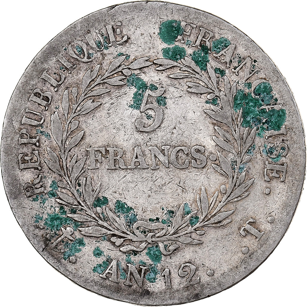 France, Bonaparte Premier Consul, 5 Francs, An 12, Nantes, Silver, VF(20-25)