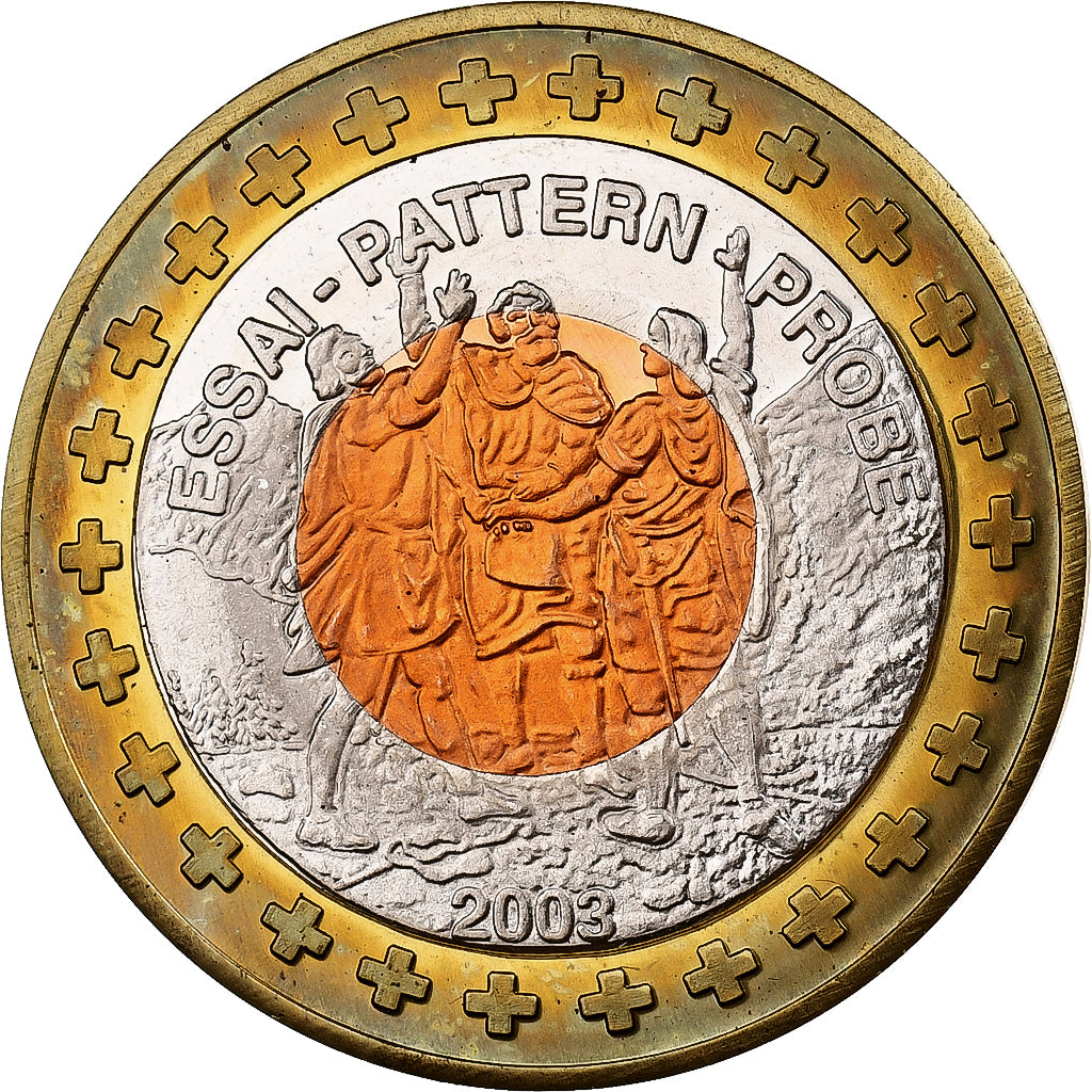 Suíça, 5 Europ, unofficial private coin, 2003, Trimetálico, MS(63)