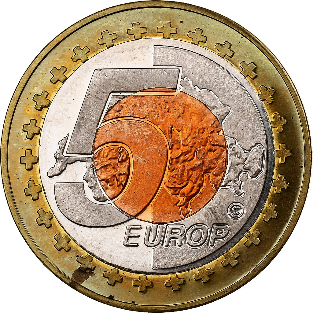 Suíça, 5 Europ, unofficial private coin, 2003, Trimetálico, MS(63)