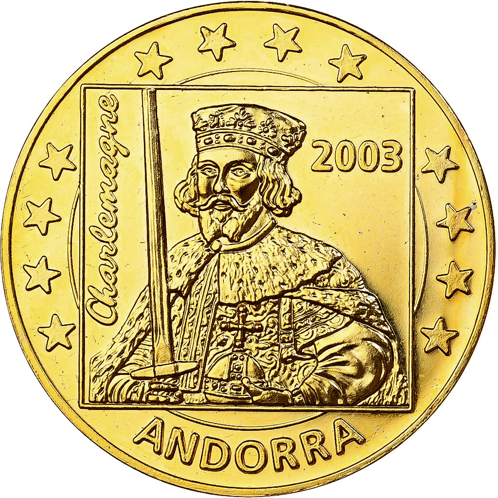 Andorra, 5 Euro, Charlemagne, Unofficial private pattern, 2003