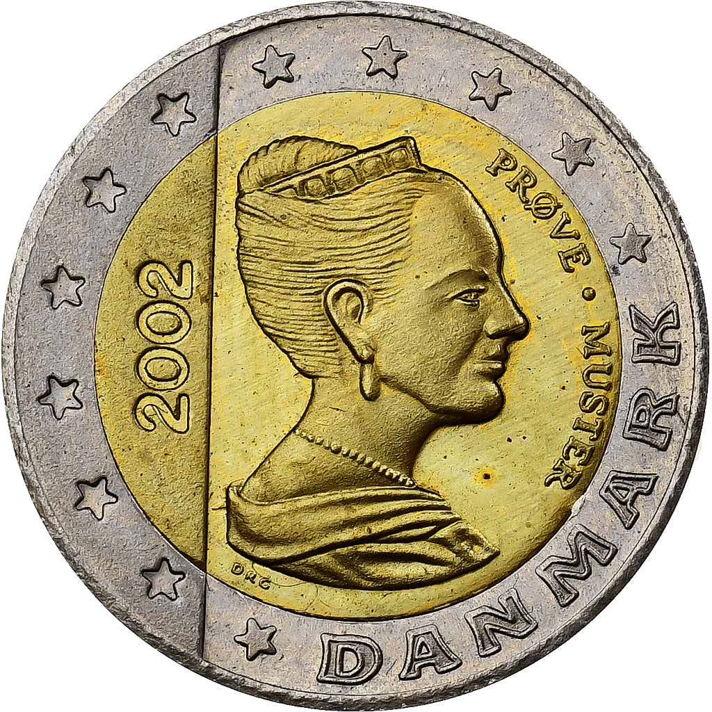 Dänemark, Margrethe II, 2 Euro, Fantasy Euro, 2002, Bi-Metallic, UNZ