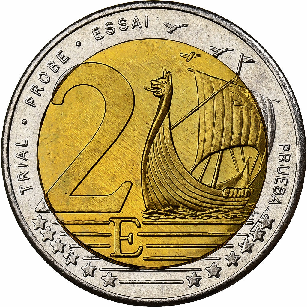 Dänemark, Margrethe II, 2 Euro, Fantasy Euro, 2002, Bi-Metallic, UNZ