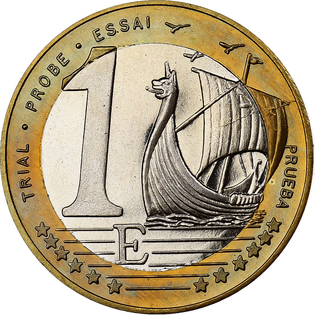 Denmark, Margrethe II, Euro, Fantasy Trial, Euro, 2002, Bi-Metallic, MS(63)