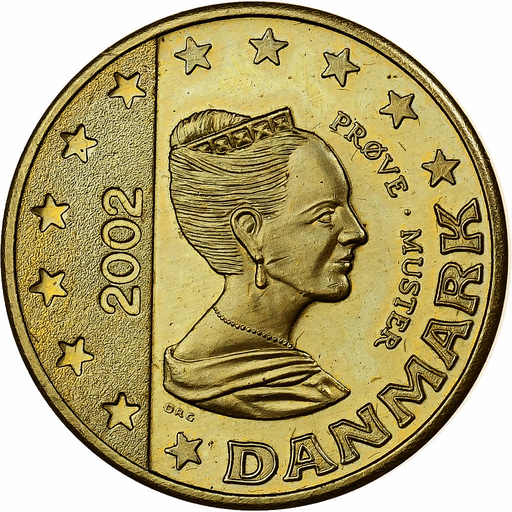 Danimarca, Margrethe II, 50 Centimes, Fantasy Euro, 2002, Nordic gold, SPL