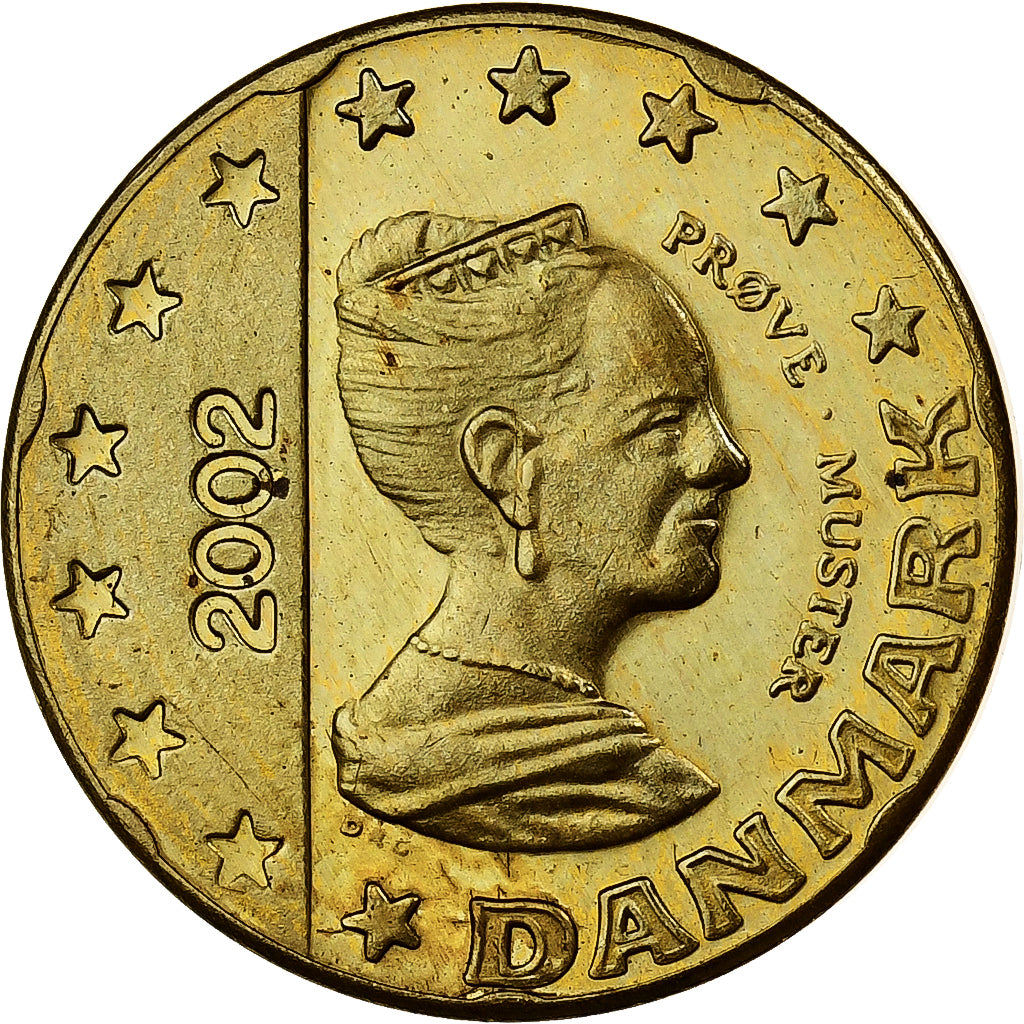 Denemarken, Margrethe II, 20 Centimes, Fantasy Euro, 2002, Nordic gold, UNC-