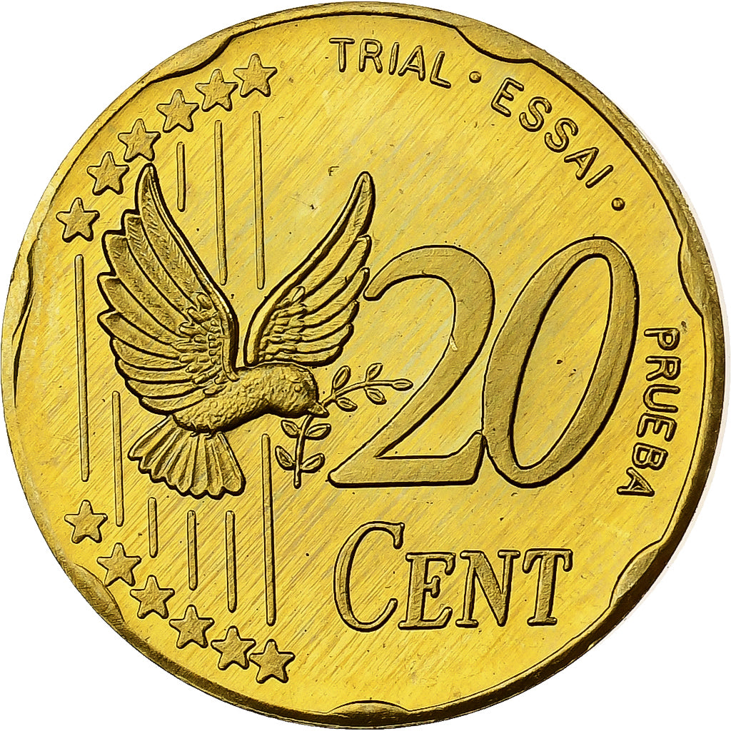 Denemarken, Margrethe II, 20 Centimes, Fantasy Euro, 2002, Nordic gold, UNC-