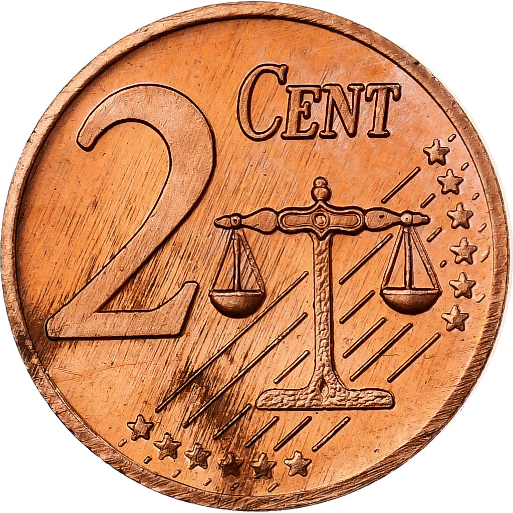 Danemark, Margrethe II, 2 Centimes, Fantasy Trial Euro, 2002, Cuivre, SPL