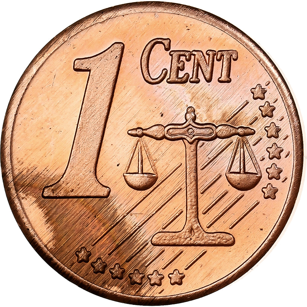 Denmark, Margrethe II, 1 Centime, Fantasy Trial Euro, 2002, Copper, MS(63)
