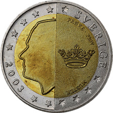 Sweden, Carl XVI Gustaf, 2 Euro, Fantasy Trial Euro, 2003, Bi-Metallic, MS(63)
