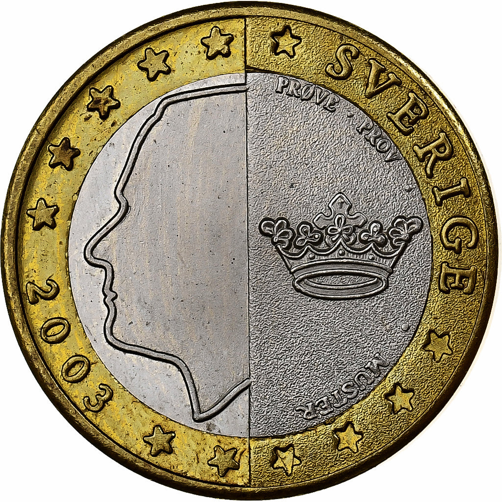 Zweden, Carl XVI Gustaf, Euro, Fantasy Euro, 2003, Bi-Metallic, UNC-