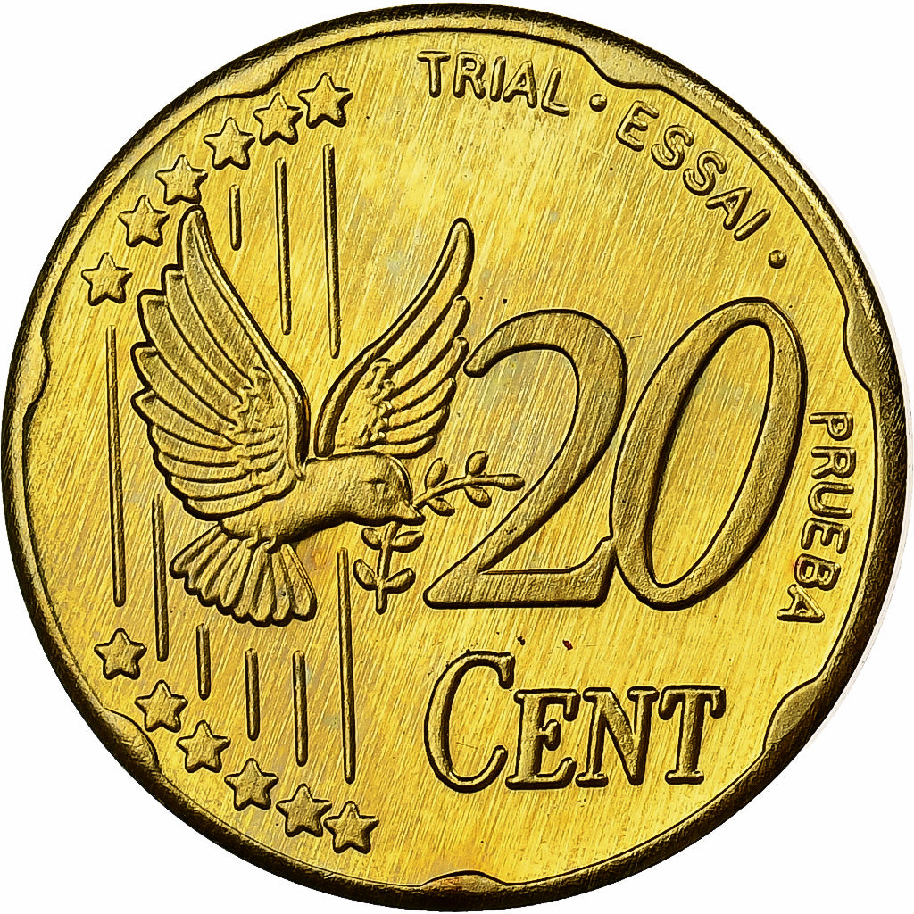 Suécia, Carl XVI Gustaf, 20 Centimes, Fantasy Euro, 2003, Nordic gold, MS(63)