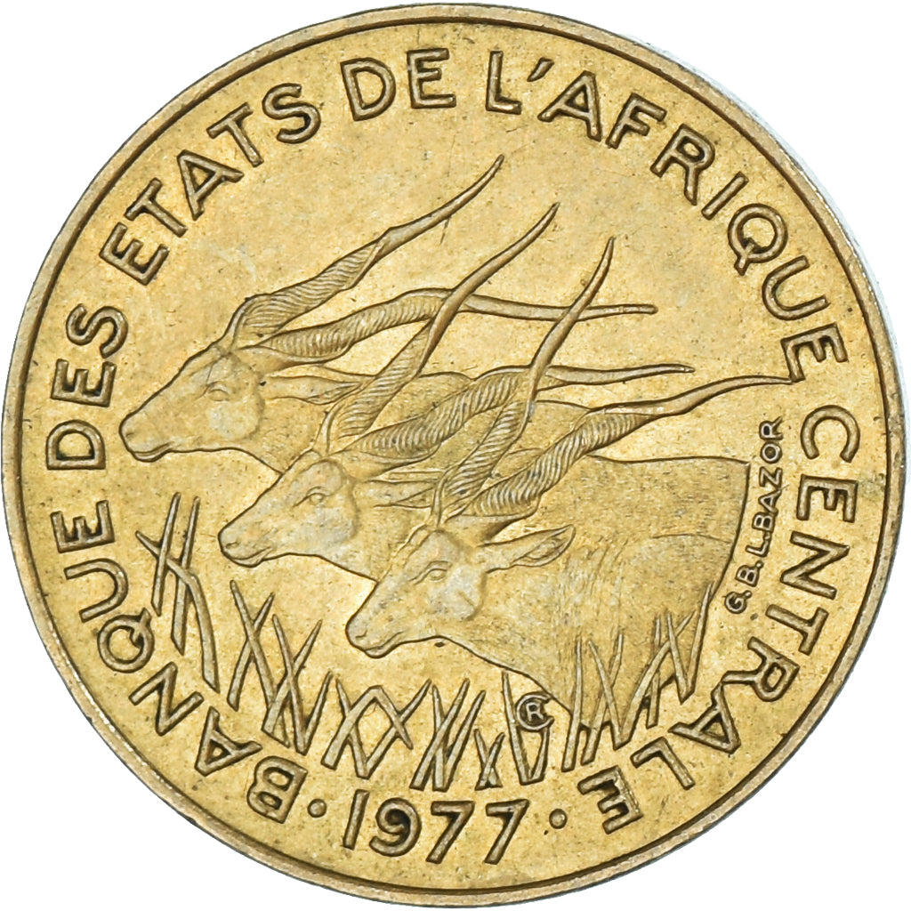 Coin, Central African States, 5 Francs, 1977