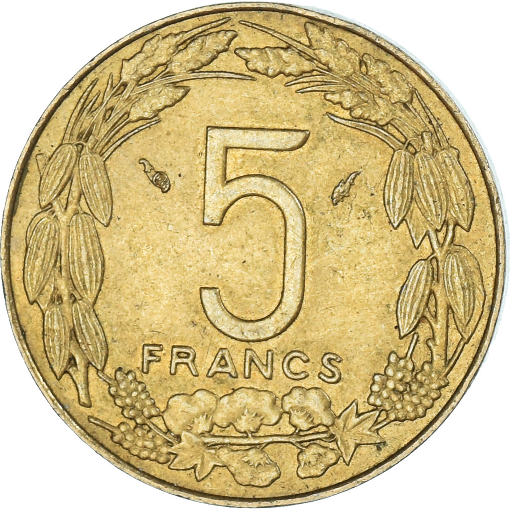 Coin, Central African States, 5 Francs, 1977