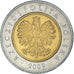 Moneda, Polonia, 5 Zlotych, 2009