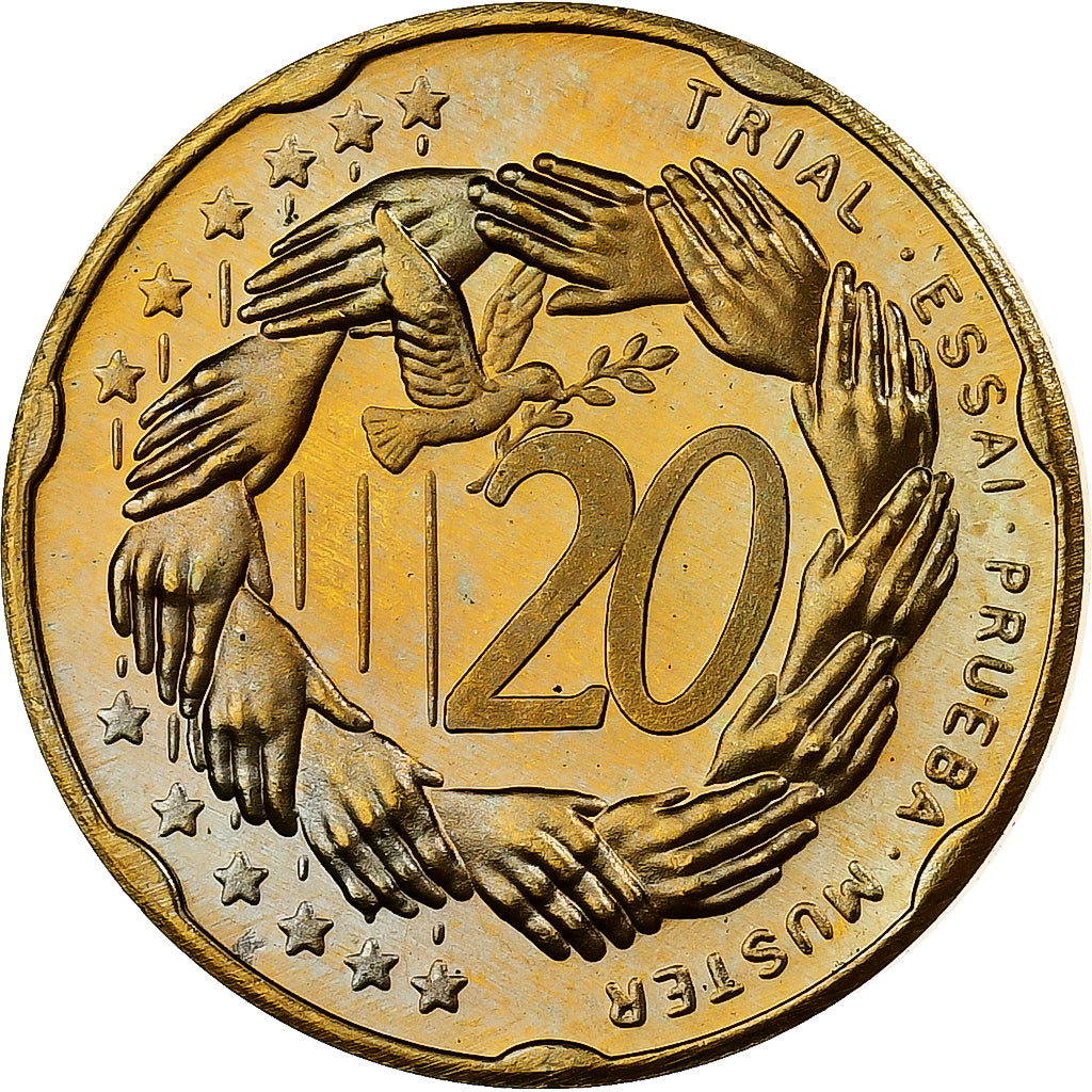 Andorre, 20 Centimes, Fantasy Trial Euro, 2003, Or nordique, SPL