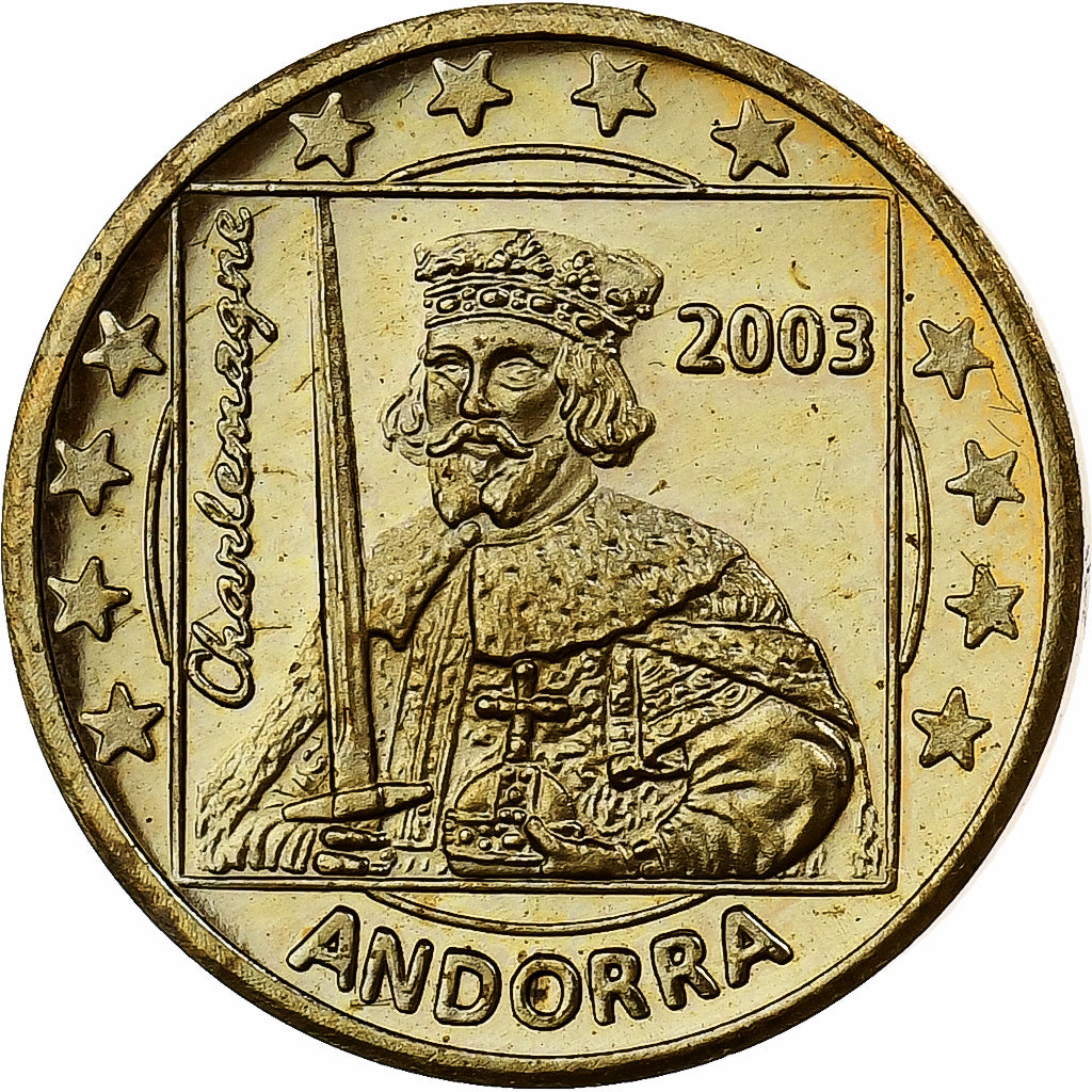 Andorre, 10 Centimes, Fantasy Trial Euro, 2003, Or nordique, SPL