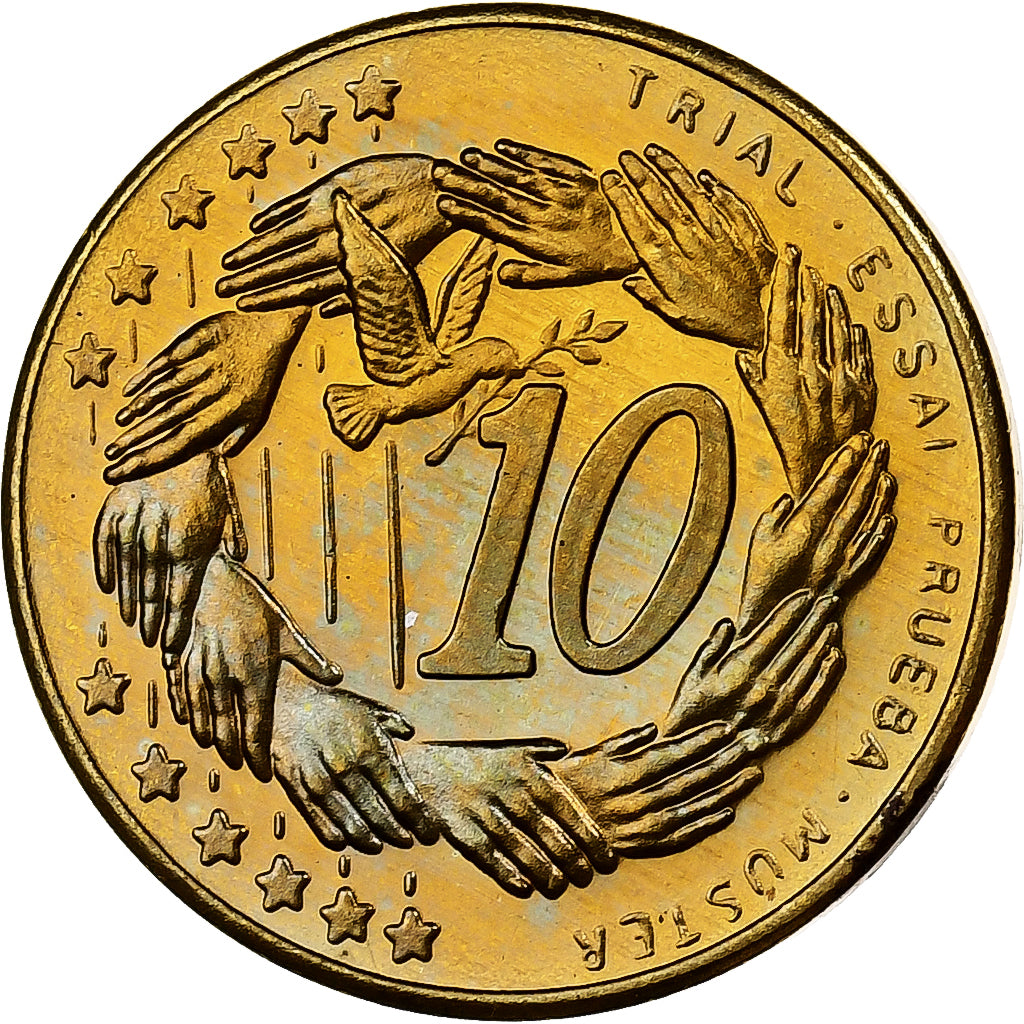 Andorre, 10 Centimes, Fantasy Trial Euro, 2003, Or nordique, SPL