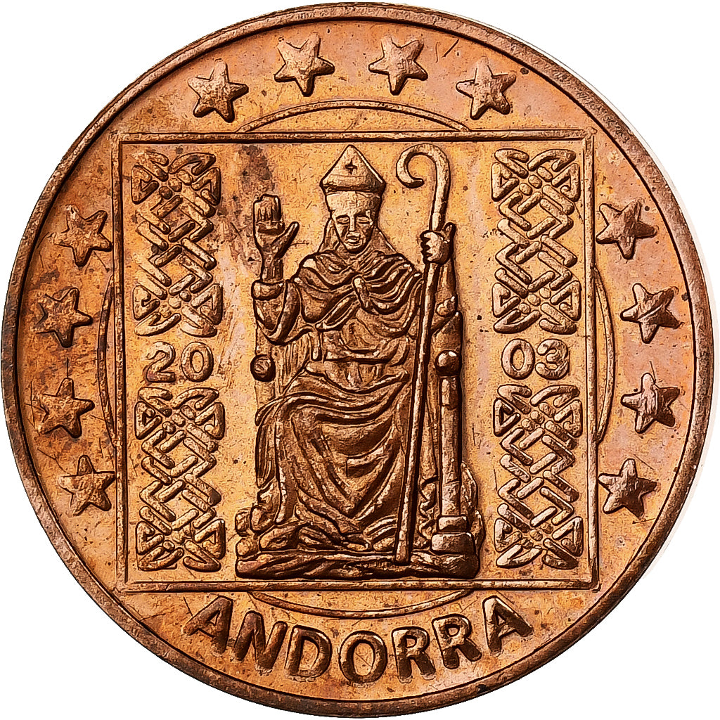 Andorra, 5 Centimes, Fantasy Euro, 2003, Rame, SPL