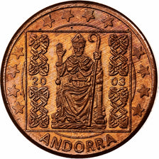 Andorra, 1 Centime, Fantasy Euro, 2003, Rame, SPL
