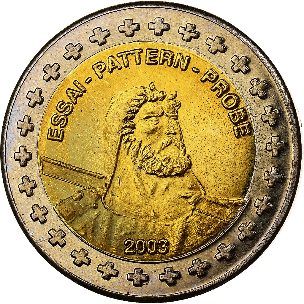 Suíça, 2 Europ, Fantasy Euro, 2003, Bimetálico, MS(63)